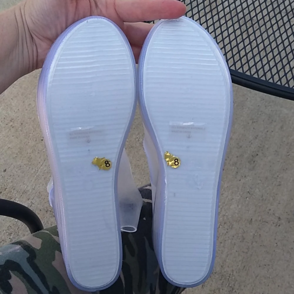Clear platform‎ sandals size 8